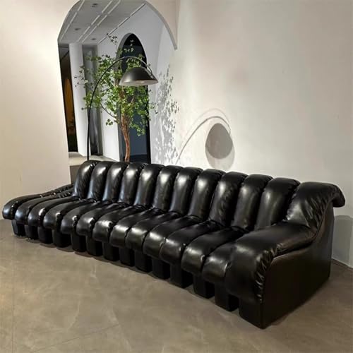 Unregelmäßiges Klaviertasten-Sofa, Lederhandwerk, freie Kombination, modulare Sofas, mit tiefem Sitz, hochdichtem Schaumstoff-Sitzkissen, für Wohnzimmer, Wohnung, schwarz 1 Unregelmäßiges Klaviertasten-Sofa, Lederhandwerk, freie Kombination, modulare Sofas, mit tiefem Sitz, hochdichtem Schaumstoff-Sitzkissen, für Wohnzimmer, Wohnung, schwarz 1 von BEDOIN