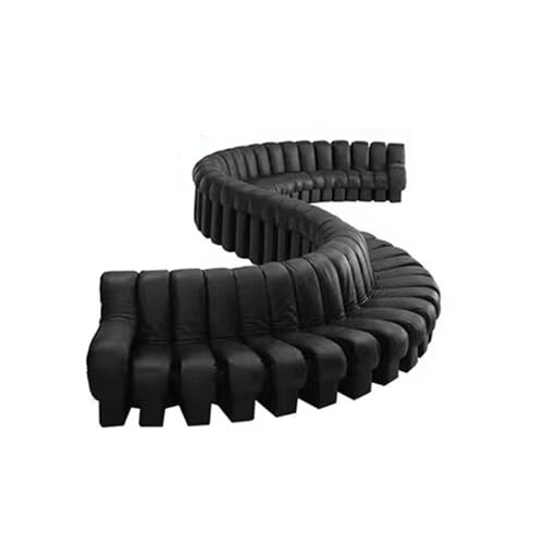 Unregelmäßiges Klaviertasten-Sofa, Lederhandwerk, freie Kombination, modulare Sofas, mit tiefem Sitz, hochdichtem Schaumstoff-Sitzkissen, für Wohnzimmer, Wohnung, schwarz 2 Unregelmäßiges Klaviertasten-Sofa, Lederhandwerk, freie Kombination, modulare Sofas, mit tiefem Sitz, hochdichtem Schaumstoff-Sitzkissen, für Wohnzimmer, Wohnung, schwarz 2 von BEDOIN