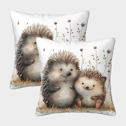 BEDPOCHY Igel Kopfkissenbezug 2er Set Kissenhüllen Couchkissen für Sofa Bett Garten Balkon kinderzimmer 40x40cm BEDPOCHY Igel Kopfkissenbezug 2er Set Kissenhüllen Couchkissen für Sofa Bett Garten Balkon kinderzimmer 40x40cm von BEDPOCHY