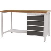 Werkbank grau lichtgrau B2000xH859xT750mm lichtgrau grau 4 Schubl. Bedrunka+hirth von BEDRUNKA+HIRTH
