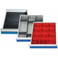 Einteilungssortiment (3-teilig) für Schubladen r 18-24, Riffelgummieinlage, Kleinteilekästchen, Metalleinteilung Maße in mm (BxT): 450 x 600 von BEDRUNKA+HIRTH