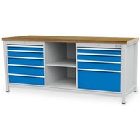 Kastenwerkbank Tiefe 750 mm, r 24-24, 9x Schublade Maße in mm (BxTxH): 2000 x 750 x 859 von BEDRUNKA+HIRTH