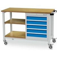 Mobile Werkbank Tiefe 540 mm, r 18-16, 5x Schublade Maße in mm (BxTxH): 1200 x 540 x 880 von BEDRUNKA+HIRTH