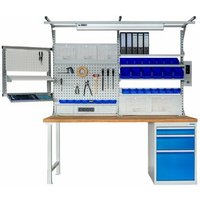 Reihenwerkbank, Tiefe 750 mm, r 18-24, Schubladenanzahl: 3 Maße in mm (BxTxH): 2000 x 750 x 859 von BEDRUNKA+HIRTH