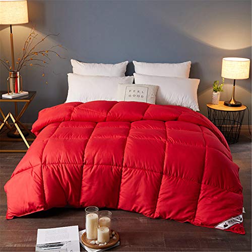 BEDSETS Bettdecke 200x200 cm 4 Jahreszeiten, Oeko-Test Zertifiziert Atmungsaktive Schlafdecke, Super Weiche Kuschelige Steppdecke (Rot,180x220cm2kg) von BEDSETS