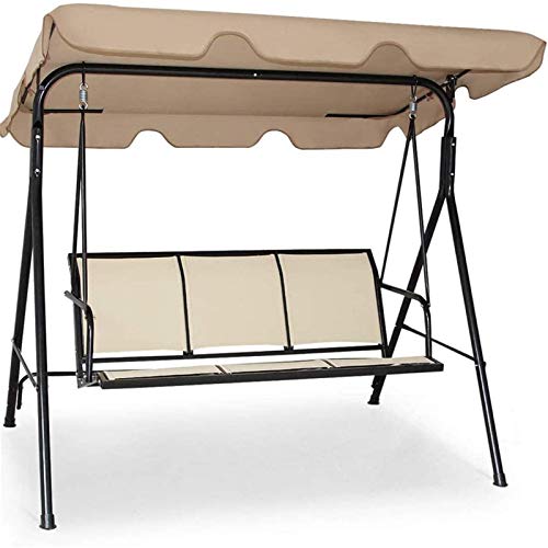 BEDSETS Ersatzdach Gartenschaukel Universal Hollywoodschaukel 3 Sitzer Ersatz-Bezug Sonnendach Dachplane (190 * 132 * 15cm,Creme Farben) von BEDSETS