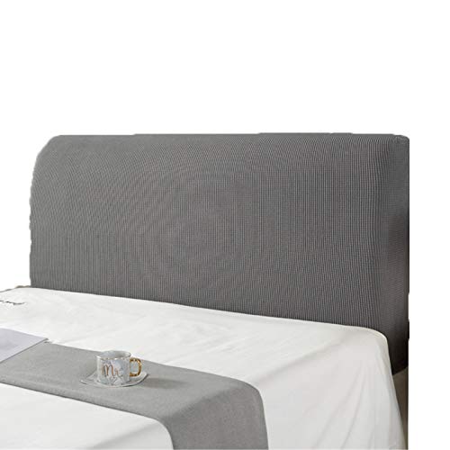BEDSETS Kopfteil Hussen, Bett Kopfteil Bezug Staubdicht, Einfarbig Staubhülle Kopfbedeckungen Elastische All-Inclusive Kopfteilbezug Schlafzimmer Dekor Hell (Grau,2.2m) von BEDSETS