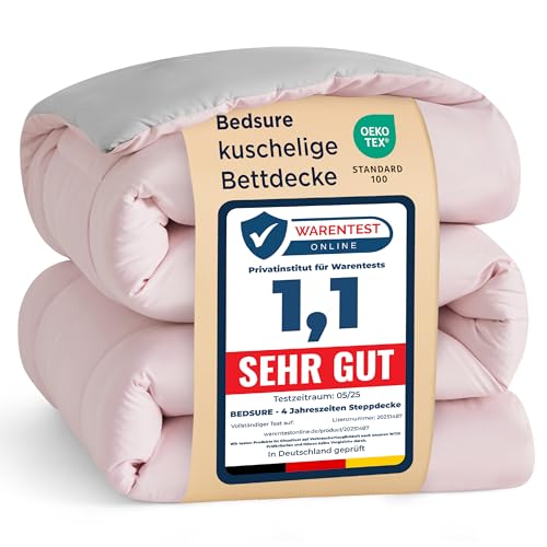 BEDSURE Bettdecke 135x200 Ganzjahresdecke Steppdecke - Bettdecke Ohne Bezug 135x200cm 300GSM - 4 Jahreszeiten Bettdecken Wende Rosa/Grau, Weiche Warm Duvet Schlafdecke für Allergiker BEDSURE Bettdecke 135x200 Ganzjahresdecke Steppdecke - Bettdecke Ohne Bezug 135x200cm 300GSM - 4 Jahreszeiten Bettdecken Wende Rosa/Grau, Weiche Warm Duvet Schlafdecke für Allergiker von BEDSURE