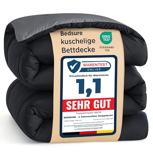 BEDSURE Bettdecke 200x200 Ganzjahresdecke Steppdecke - Bettdecke Ohne Bezug 200x200cm 300GSM - 4 Jahreszeiten Bettdecken Wende Schwarz/Grau, Weiche Warm Duvet Schlafdecke für Allergiker BEDSURE Bettdecke 200x200 Ganzjahresdecke Steppdecke - Bettdecke Ohne Bezug 200x200cm 300GSM - 4 Jahreszeiten Bettdecken Wende Schwarz/Grau, Weiche Warm Duvet Schlafdecke für Allergiker von BEDSURE