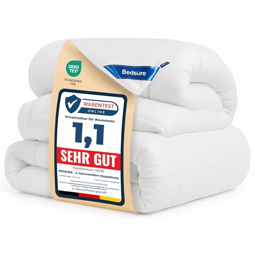 BEDSURE Bettdecke 240x220 450gsm Steppdecke - 4 Jahreszeiten 2 teilig Bettdecken - Inklusive Ganzjahresdecke 240x220 300gsm & Sommerdecke 240x220cm 150gsm für Vierjahreszeiten/Sommer/Winter BEDSURE Bettdecke 240x220 450gsm Steppdecke - 4 Jahreszeiten 2 teilig Bettdecken - Inklusive Ganzjahresdecke 240x220 300gsm & Sommerdecke 240x220cm 150gsm für Vierjahreszeiten/Sommer/Winter von BEDSURE
