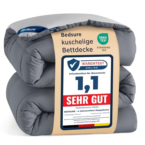 BEDSURE Bettdecke 240x220 Ganzjahresdecke Steppdecke - Bettdecke Ohne Bezug 240x220cm 300GSM - 4 Jahreszeiten Bettdecken Wende Grau/Hellgrau, Weiche Warm Duvet Schlafdecke für Allergiker BEDSURE Bettdecke 240x220 Ganzjahresdecke Steppdecke - Bettdecke Ohne Bezug 240x220cm 300GSM - 4 Jahreszeiten Bettdecken Wende Grau/Hellgrau, Weiche Warm Duvet Schlafdecke für Allergiker von BEDSURE