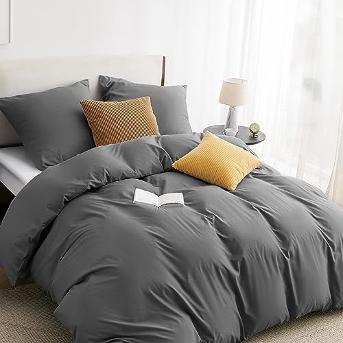 BEDSURE Bettwäsche 135x200 2teilig Anthrazit - 1 Bettbezug 135x200 cm + 1 Kissenbezug 80X80 cm, ÖKO-TEX Bettwäsche-Sets Grau Polyester Mikrofaser mit Reißverschluss BEDSURE Bettwäsche 135x200 2teilig Anthrazit - 1 Bettbezug 135x200 cm + 1 Kissenbezug 80X80 cm, ÖKO-TEX Bettwäsche-Sets Grau Polyester Mikrofaser mit Reißverschluss von BEDSURE