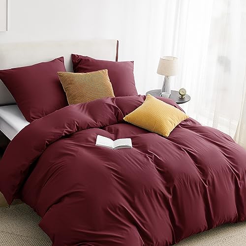 BEDSURE Bettwäsche 135x200 2teilig Weinrot - 1 Bettbezug 135x200 cm + 1 Kissenbezug 80X80 cm, ÖKO-TEX Bettwäsche-Sets Rot Polyester Mikrofaser mit Reißverschluss BEDSURE Bettwäsche 135x200 2teilig Weinrot - 1 Bettbezug 135x200 cm + 1 Kissenbezug 80X80 cm, ÖKO-TEX Bettwäsche-Sets Rot Polyester Mikrofaser mit Reißverschluss von BEDSURE