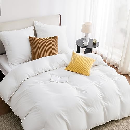 BEDSURE Bettwäsche 135x200 2teilig Weiß - 1 Bettbezug 135x200 cm + 1 Kissenbezug 80X80 cm, ÖKO-TEX Bettwäsche-Sets Weiß Polyester mit Reißverschluss BEDSURE Bettwäsche 135x200 2teilig Weiß - 1 Bettbezug 135x200 cm + 1 Kissenbezug 80X80 cm, ÖKO-TEX Bettwäsche-Sets Weiß Polyester mit Reißverschluss von BEDSURE