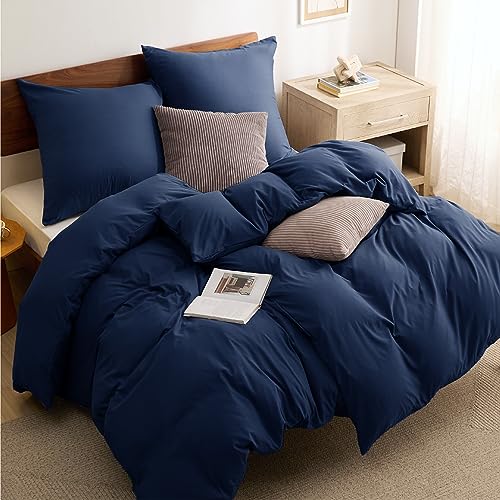 BEDSURE Bettwäsche 135x200 4teilig Marineblau - 2 Bettbezüge 135x200 cm + 2 Kissenbezüge 80X80 cm, ÖKO-TEX Bettwäsche-Sets Blau Polyester Mikrofaser mit Reißverschluss BEDSURE Bettwäsche 135x200 4teilig Marineblau - 2 Bettbezüge 135x200 cm + 2 Kissenbezüge 80X80 cm, ÖKO-TEX Bettwäsche-Sets Blau Polyester Mikrofaser mit Reißverschluss von BEDSURE