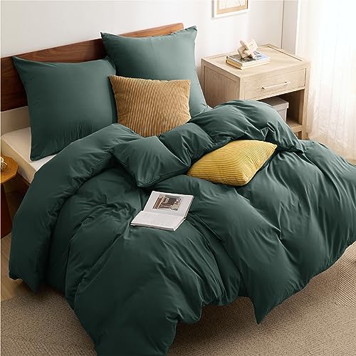 BEDSURE Bettwäsche 135x200 4teilig Waldgrün - 2 Bettbezüge 135x200 cm + 2 Kissenbezüge 80X80 cm, ÖKO-TEX Bettwäsche-Sets Grün Polyester Mikrofaser mit Reißverschluss BEDSURE Bettwäsche 135x200 4teilig Waldgrün - 2 Bettbezüge 135x200 cm + 2 Kissenbezüge 80X80 cm, ÖKO-TEX Bettwäsche-Sets Grün Polyester Mikrofaser mit Reißverschluss von BEDSURE