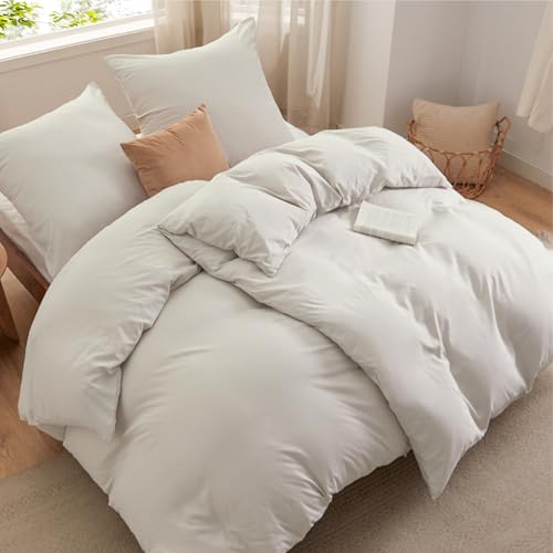 BEDSURE Bettwäsche 135x200 4teilig Bettbezug - Weiche Baumwollähnlich Bettwäsche-Set 135 x 200 cm 2er Set mit 2 Kissenbezüge 80x80 cm, ÖKO-TEX Deckenbezug Bedding Natur mit Reißverschluss BEDSURE Bettwäsche 135x200 4teilig Bettbezug - Weiche Baumwollähnlich Bettwäsche-Set 135 x 200 cm 2er Set mit 2 Kissenbezüge 80x80 cm, ÖKO-TEX Deckenbezug Bedding Natur mit Reißverschluss von BEDSURE