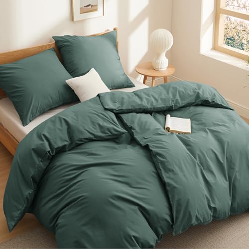 BEDSURE Bettwäsche 135x200 Baumwolle 4teilig - Bettwäsche-Sets Dunkelgrün Bettbezug 2er Set mit 2 Kissenbezüge 80x80 cm, Oeko-TEX Bedding Grün mit Reißverschluss BEDSURE Bettwäsche 135x200 Baumwolle 4teilig - Bettwäsche-Sets Dunkelgrün Bettbezug 2er Set mit 2 Kissenbezüge 80x80 cm, Oeko-TEX Bedding Grün mit Reißverschluss von BEDSURE