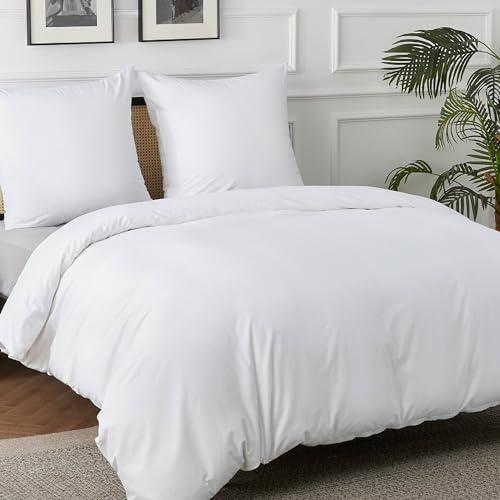 BEDSURE Bettwäsche 155x220 Baumwolle Weiß - Bettwäsche-Sets 155 x 220 cm Bettbezug 3teilig mit 2 Kissenbezüge 80x80 cm, Oeko-TEX Bedding mit Reißverschluss BEDSURE Bettwäsche 155x220 Baumwolle Weiß - Bettwäsche-Sets 155 x 220 cm Bettbezug 3teilig mit 2 Kissenbezüge 80x80 cm, Oeko-TEX Bedding mit Reißverschluss von BEDSURE