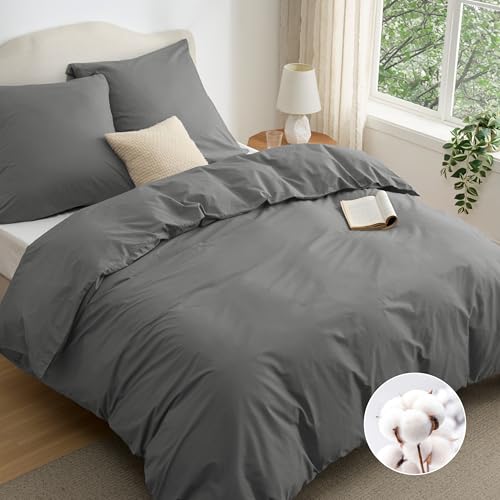 BEDSURE Bettwäsche 200x200 Baumwolle Grau - Bettwäsche-Sets 200 x 200 cm Bettbezug 3teilig mit 2 Kissenbezüge 80x80 cm, Oeko-TEX Bedding Anthrazit mit Reißverschluss BEDSURE Bettwäsche 200x200 Baumwolle Grau - Bettwäsche-Sets 200 x 200 cm Bettbezug 3teilig mit 2 Kissenbezüge 80x80 cm, Oeko-TEX Bedding Anthrazit mit Reißverschluss von BEDSURE