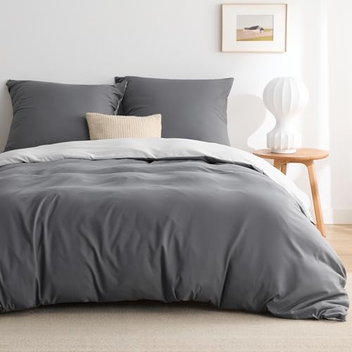 BEDSURE Bettwäsche 220x240 3teilig Grau/Anthrazit- Bettwäsche-Sets Bettbezug 220x240 mit 2 Kissenbezüge 80x80 cm, Oeko-TEX Wendebettwäsche Bedding mit Reißverschluss BEDSURE Bettwäsche 220x240 3teilig Grau/Anthrazit- Bettwäsche-Sets Bettbezug 220x240 mit 2 Kissenbezüge 80x80 cm, Oeko-TEX Wendebettwäsche Bedding mit Reißverschluss von BEDSURE