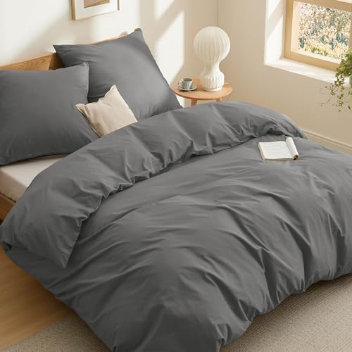 BEDSURE Bettwäsche 220x240 Baumwolle Grau - Bettwäsche-Sets 220 x 240 cm Bettbezug 3teilig mit 2 Kissenbezüge 80x80 cm, Oeko-TEX Bedding Anthrazit mit Reißverschluss BEDSURE Bettwäsche 220x240 Baumwolle Grau - Bettwäsche-Sets 220 x 240 cm Bettbezug 3teilig mit 2 Kissenbezüge 80x80 cm, Oeko-TEX Bedding Anthrazit mit Reißverschluss von BEDSURE