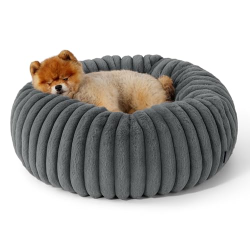 BEDSURE orthopädisches Katzenbett für große Katzen - Flauschiges Donut 58.5x58.5x18cm Hundebett für kleine Hunde mit waschbarem & abnehmbarem Cord-Fleece-Bezug, rutschfeste Unterseite, dunkelgrau BEDSURE orthopädisches Katzenbett für große Katzen - Flauschiges Donut 58.5x58.5x18cm Hundebett für kleine Hunde mit waschbarem & abnehmbarem Cord-Fleece-Bezug, rutschfeste Unterseite, dunkelgrau von BEDSURE