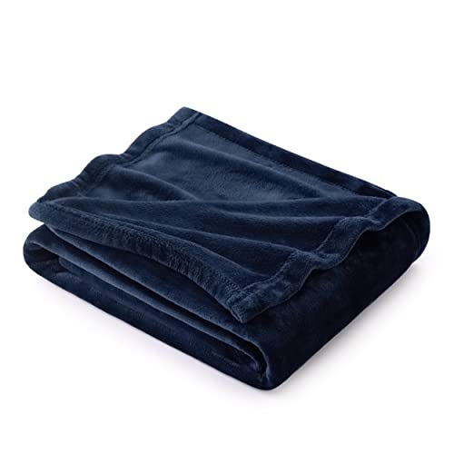 BEDSURE Flanell-Fleece-Überwurf, superweich, flauschig, warm, Fleece, blau, Throw/Single(130x150 cm) von BEDSURE