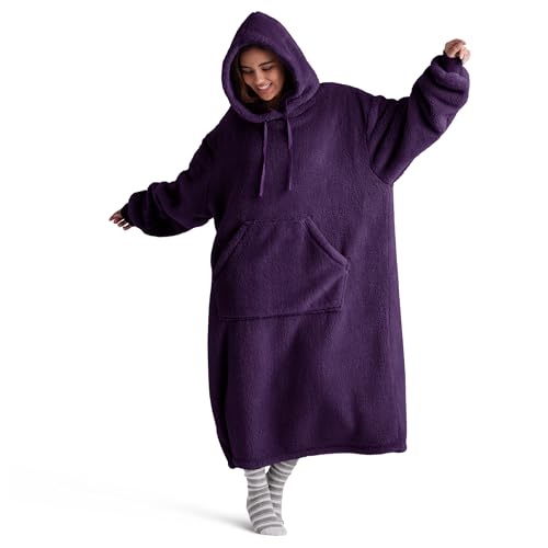 BEDSURE Hoodie Decke mit Ärmeln - Kuschelpullover als Geschenke für Frauen - Tragbare Decke zum Anziehen Erwachsene Kuscheldecke mit Ärmeln Warm Geschenke für Herren Damen, Lila 129x75cm BEDSURE Hoodie Decke mit Ärmeln - Kuschelpullover als Geschenke für Frauen - Tragbare Decke zum Anziehen Erwachsene Kuscheldecke mit Ärmeln Warm Geschenke für Herren Damen, Lila 129x75cm von BEDSURE