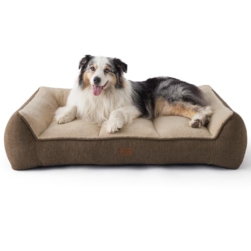 BEDSURE waschbares Hundebett Grosse Hunde - 106x76cm wasserdichtes Hundesofa mit weichem Sherpa-Plüsch, Rutschfester Hundekorb in braun BEDSURE waschbares Hundebett Grosse Hunde - 106x76cm wasserdichtes Hundesofa mit weichem Sherpa-Plüsch, Rutschfester Hundekorb in braun von BEDSURE