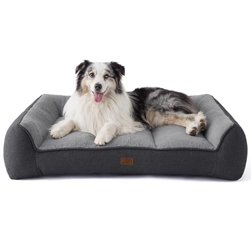 BEDSURE orthopädisches Hundebett Grosse Hunde - 106x76cm waschbar und wasserdicht Hundekorb orthopädisch mit weicher plüsch Sherpa, rutschfest Hundesofa Hundecouch, dunkelgrau BEDSURE orthopädisches Hundebett Grosse Hunde - 106x76cm waschbar und wasserdicht Hundekorb orthopädisch mit weicher plüsch Sherpa, rutschfest Hundesofa Hundecouch, dunkelgrau von BEDSURE