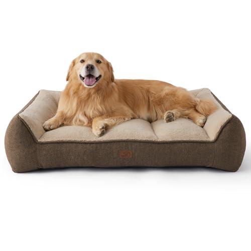 BEDSURE waschbares Hundebett Grosse Hunde - 122x89cm wasserdichtes Hundesofa mit weichem Sherpa-Plüsch, Rutschfester Hundekorb in braun BEDSURE waschbares Hundebett Grosse Hunde - 122x89cm wasserdichtes Hundesofa mit weichem Sherpa-Plüsch, Rutschfester Hundekorb in braun von BEDSURE