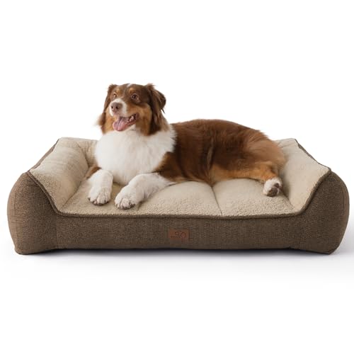 BEDSURE orthopädisches Hundebett Grosse Hunde - 89x63cm waschbar und wasserdicht Hundekorb orthopädisch mit weicher plüsch Sherpa, rutschfest Hundesofa Hundecouch,braun BEDSURE orthopädisches Hundebett Grosse Hunde - 89x63cm waschbar und wasserdicht Hundekorb orthopädisch mit weicher plüsch Sherpa, rutschfest Hundesofa Hundecouch,braun von BEDSURE