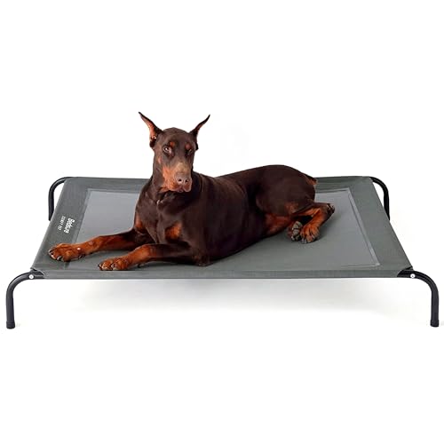 BEDSURE Hundeliege Outdoor Grosse Hunde - Hundeliege grau in und Outdoor Garten, für draußen Camping erhöhtes Hundebett, Größe in L 124x90 cm, höhe in 20 cm BEDSURE Hundeliege Outdoor Grosse Hunde - Hundeliege grau in und Outdoor Garten, für draußen Camping erhöhtes Hundebett, Größe in L 124x90 cm, höhe in 20 cm von BEDSURE