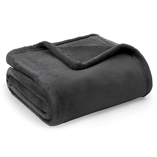 BEDSURE Kuscheldecke Flauschig Decke Fleecedecke - Wohndecke Warm Winter Weich, Sofadecke XL, Decke Couch Blanket, Wohn- & Kuscheldecken 150x200cm, Sofa überwurfdecke Dunkelgrau von BEDSURE