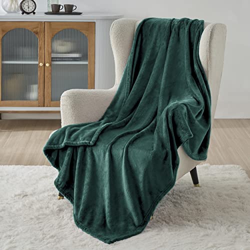 BEDSURE Kuscheldecke Flauschig Decke Fleecedecke - Wohndecke Warm Winter Weich, Sofadecke XL, Decke Couch Blanket, Wohn- & Kuscheldecken 150x200cm, Sofa überwurfdecke Dunkelgrün von BEDSURE