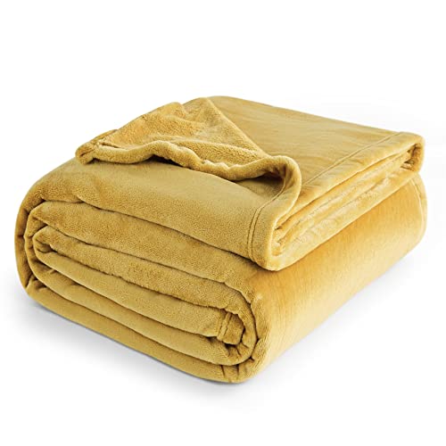BEDSURE Kuscheldecke Flauschig Decke Fleecedecke - Wohndecke Warm Winter Weich, Sofadecke XXL, Decke Couch Blanket, Wohn- & Kuscheldecken Große 220x240cm, Sofa überwurfdecke Gelb von BEDSURE