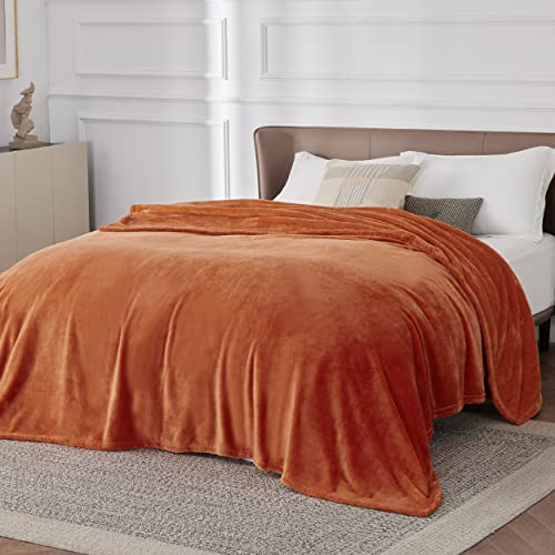 BEDSURE Kuscheldecke Flauschig Decke Fleecedecke - Wohndecke Warm Winter Weich, Sofadecke XXL, Decke Couch Blanket, Wohn- & Kuscheldecken Große 220x240cm, Sofa überwurfdecke Orange von BEDSURE