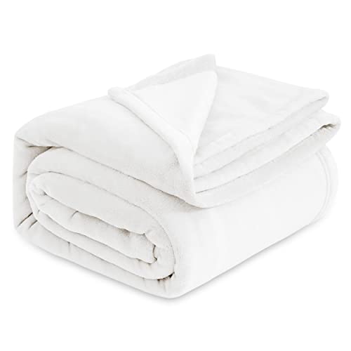 BEDSURE Kuscheldecke Flauschig Decke Fleecedecke - Wohndecke Warm Winter Weich, Sofadecke XXL, Decke Couch Blanket, Kuscheldecke Große, Wohn- & Kuscheldecken 230x270cm, Sofa überwurfdecke Weiß von BEDSURE