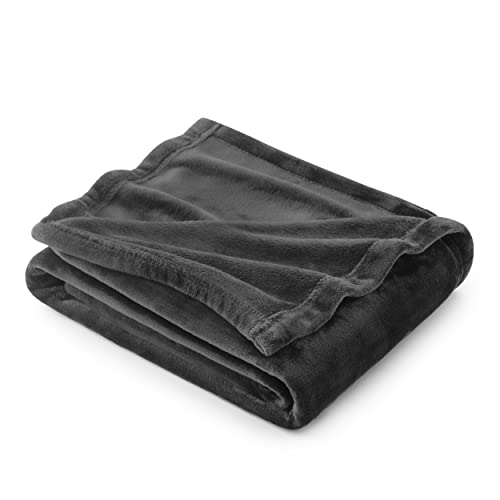 Bedsure Fleece-Überwurfdecke für Sofa, weiche, gemütliche, Flauschige Decken für Bett, warme Einzelüberwürfe für Audlts, Dunkelgrau, 130 x 150 cm von BEDSURE