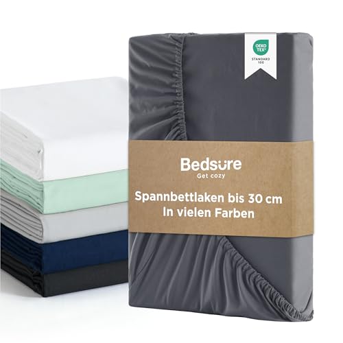 Bedsure Spannbettlaken 140x200cm Boxspringbett Topper - Polyester Mikrofasermaterial Bettlaken 140x200 cm für Matratzenhöhe bis 30 cm, Weiches Spannbetttuch Leintuch, Grau Bedsure Spannbettlaken 140x200cm Boxspringbett Topper - Polyester Mikrofasermaterial Bettlaken 140x200 cm für Matratzenhöhe bis 30 cm, Weiches Spannbetttuch Leintuch, Grau von BEDSURE