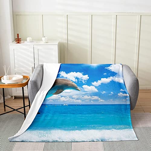 Kuscheldecke 150x200 Delfin, Flanell Fleecedecke Weiche und Warme Decke 3D Delfin, als Sofadecke Wohndecke Tagesdecke Wolldecken, für Kinder Erwachsene von Bedsure