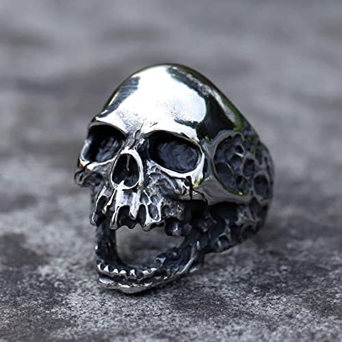 Neu Herrenringe Großer Wilder Totenkopf Vintage Ring Für Teenager Gothic Punk Biker Schmuck Geschenk von BEDT