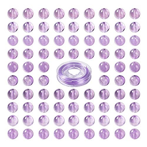 BEEFLYING 100 Stück 8 mm Natürliche Amethyst Runde Perlen Kristalledelstein Lose Abstandsperlen mit Elastischem Kristallfaden für Schmuckherstellung Handgefertigte Projekte BEEFLYING 100 Stück 8 mm Natürliche Amethyst Runde Perlen Kristalledelstein Lose Abstandsperlen mit Elastischem Kristallfaden für Schmuckherstellung Handgefertigte Projekte von BEEFLYING