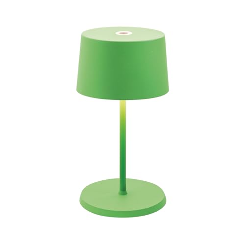 Zafferano, Olivia Mini Lampe, Tragbare und Wiederaufladbare Tischlampe mit Touch Control, Geeignet für Wohnzimmer und Außenbereich, Dimmer, 2700-3000 K, Höhe 22 cm, Farbe Grün von Zafferano