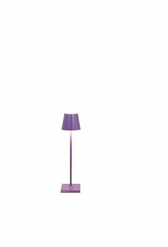 Zafferano, Poldina Micro Lampe, Kabellose, Wiederaufladbare Tischlampe mit Touch Control, Geeignet für Wohnzimmer und Außenbereich, Dimmer, 2200-3000 K, Höhe 27,5 cm, Farbe Blaulila von Zafferano