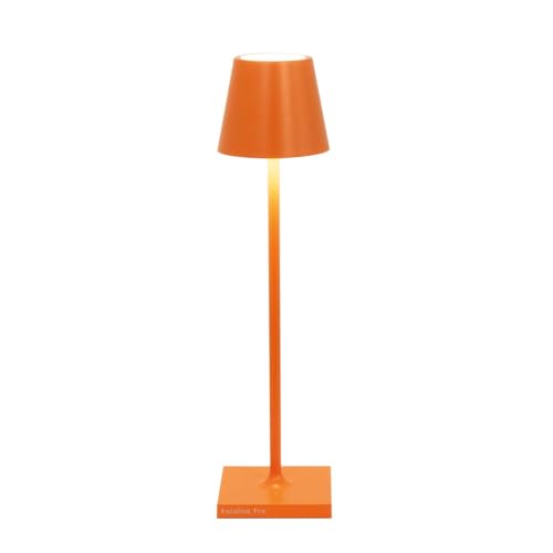 Zafferano, Poldina Micro Lampe, Kabellose, Wiederaufladbare Tischlampe mit Touch Control, Geeignet für Wohnzimmer und Außenbereich, Dimmer, 2200-3000 K, Höhe 27,5 cm, Farbe Orange von Zafferano