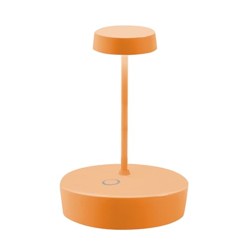 Zafferano, Swap Mini Lampe, Wiederaufladbare und Kabellose Tischlampe mit Touch Control, Geeignet für den Innen- und Außenbereich, Dimmer, 2700 K, Höhe 14,8 cm, Farbe Orange von Zafferano