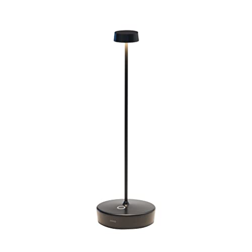 Zafferano, Swap Pro Lampe, Wiederaufladbare und Kabellose Tischlampe mit Touch Control, Geeignet für den Innen- und Außenbereich, Dimmer, 2700 K, Höhe 32,5 cm, Farbe Schwarz von Zafferano