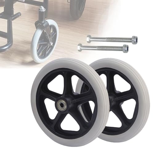 BEEGMA Rollstuhl Vorderräder Ersatzrollen Durchmesser 14/15/17/19/20cm Ersatz Rollstuhlrollen Front Caster für Den Ersatz Von Rollstuhl Gehhilfe Grau(6in/14cm) von BEEGMA